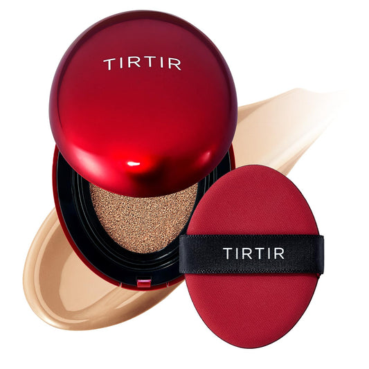 TIRTIR Mask Fit Red Cushion Foundation | Full coverage, Weightless, Skin fit, Satin Glow Finish, Korean Makeup BB Foundation, beauty, Tattoo cover up, Buildable (#33N Macchiato / 0.63 Fl Oz)