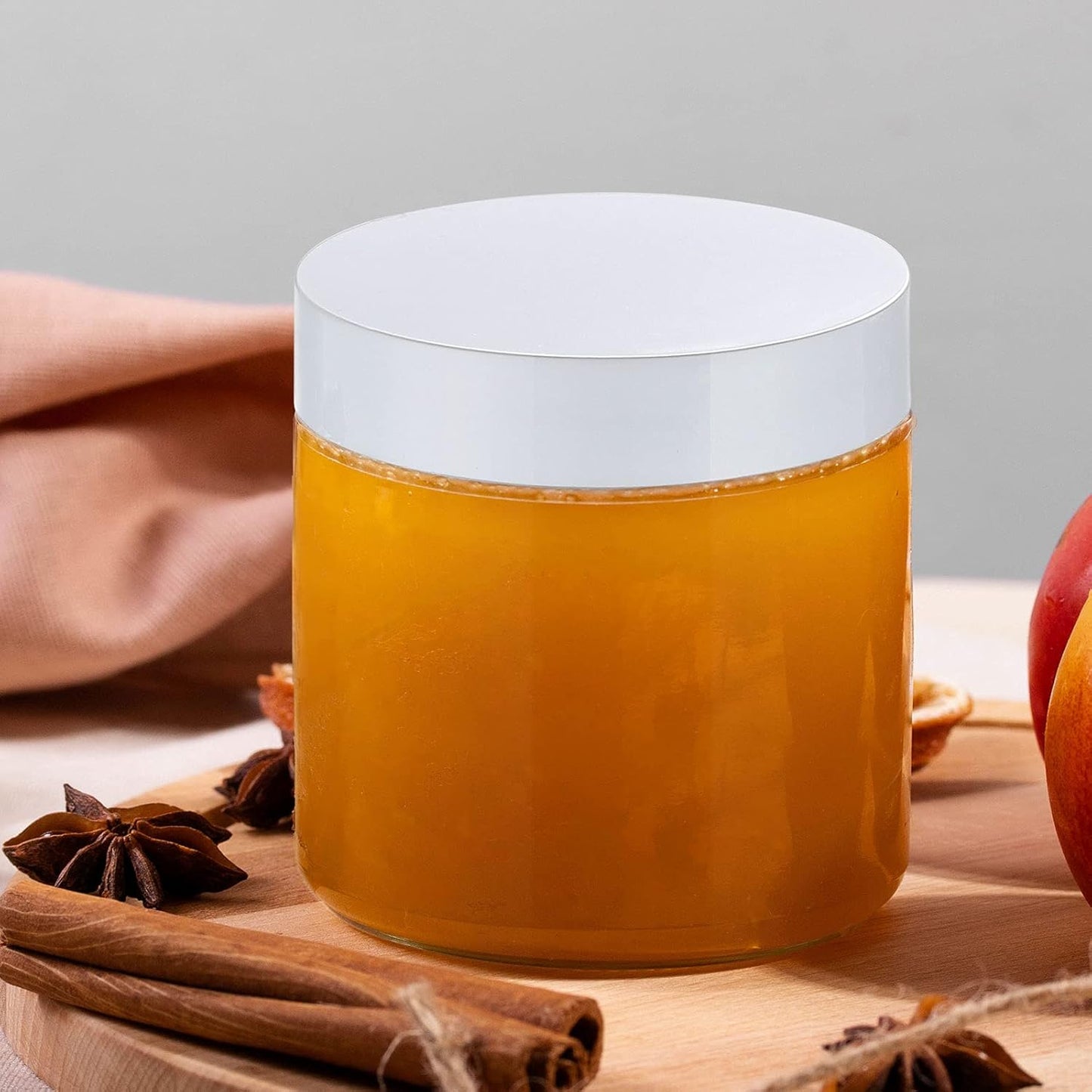 SATINIOR 36 Pieces 8 oz Plastic Jars with Lids Wide Mouth Airtight Reusable Container Acrylic Cosmetic Small Jars for Lotions Ointments Travel Toiletries Creams Make up Storage(White)