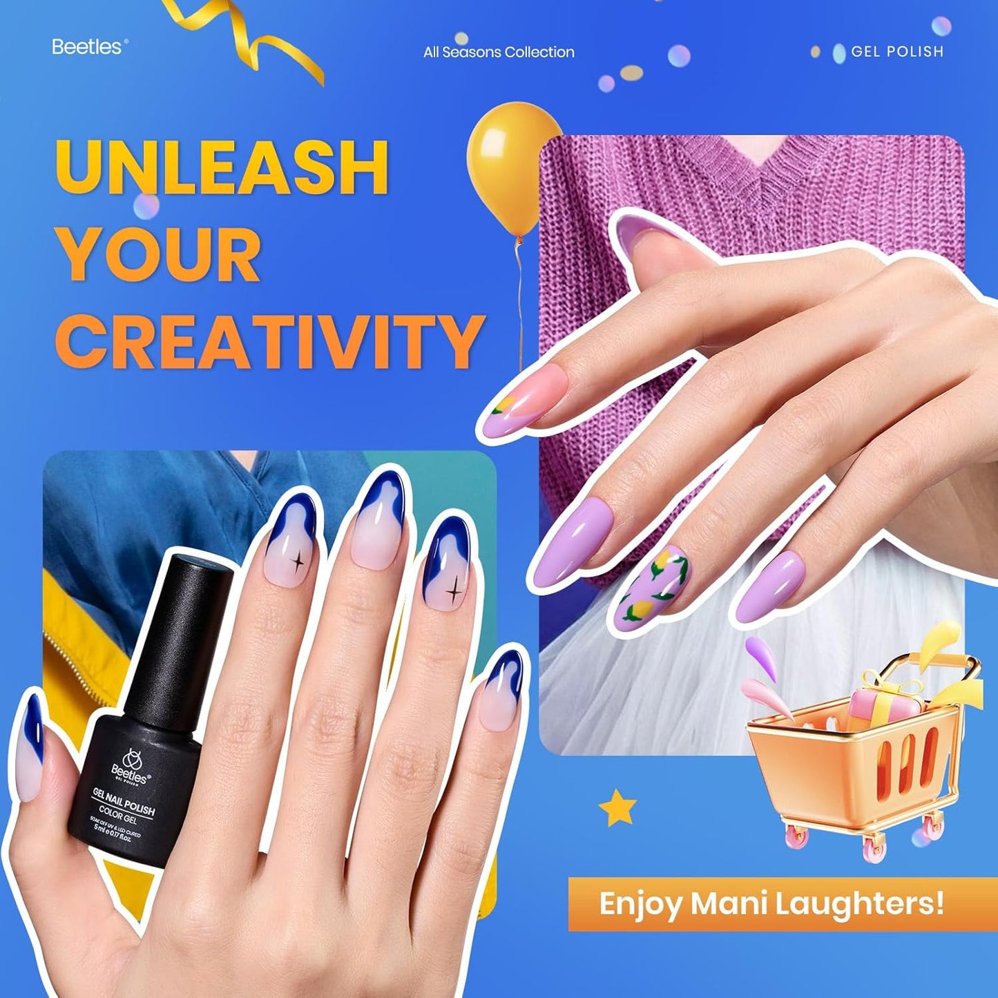 Beetles Gel Nail Polish Set, 23pcs Gel Polish Kit, 20 Colors Pink Green Blue Uv Gel Polish with Base Top Coat, All Season Manicure Tools for Beginners Nail Art Home Gift for Women