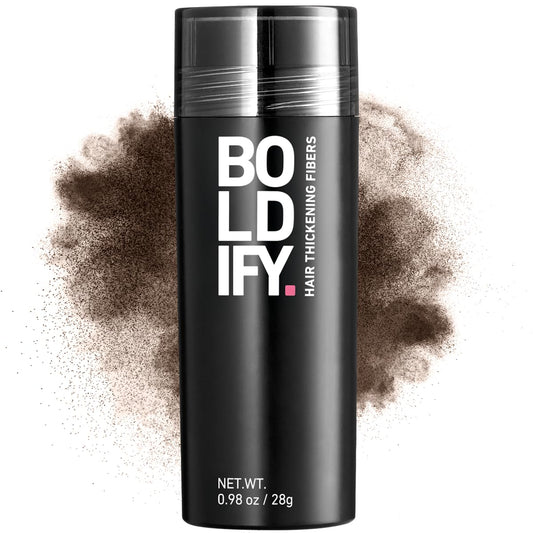 BOLDIFY Hair Fibers (28g) - Fill In Thinning and Fine Hair for an Instantly Fuller, Thicker Look - 14 Shades for Women & Men - Ash Brown