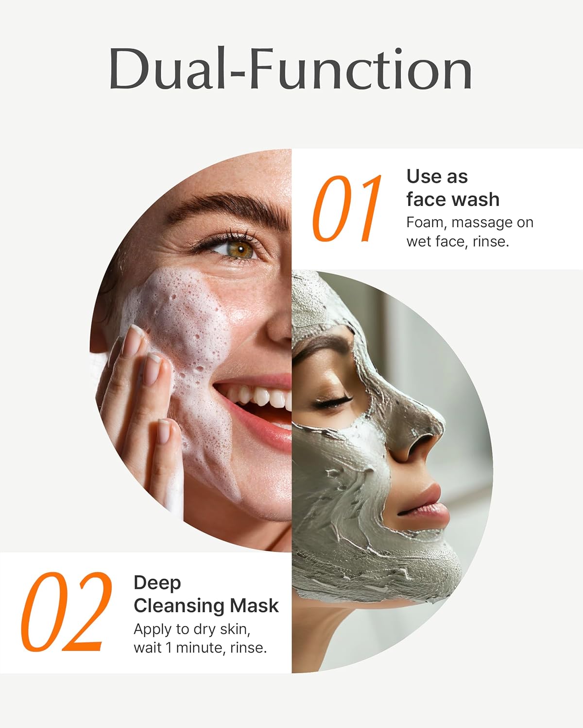 SU:M One Minute Clay Mask - Pore Cleanser & Hydrating 2-in-1 Korean Face Mask and Facial Cleanser for Blackheads, Exfoliation & Smooth Skin, 5.07 fl oz