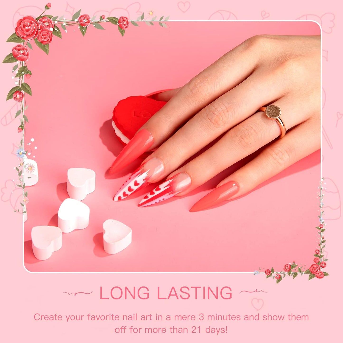 Beetles Pink Gel Nail Polish Nude Pink Rose Red Milky White Gel Polish Set Sweetheart Candies Collection Soak Off UV LED Gifts for Mom
