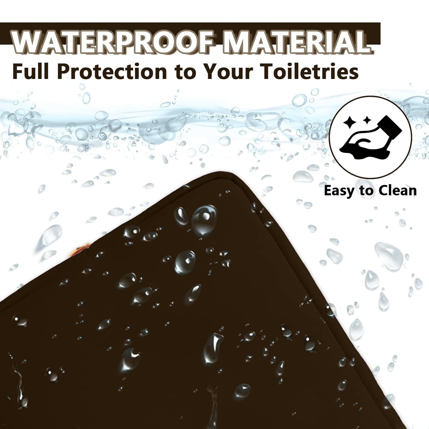 Large Makeup Bag Pouch,Nylon Women Travel Toiletry Storage Bag Preppy Cosmetic Bag for Girls,Big Makeup Organizer Bag Cute Zipper Pouch Skincare Bag for Sport Work Gift(Large-Chocolate)