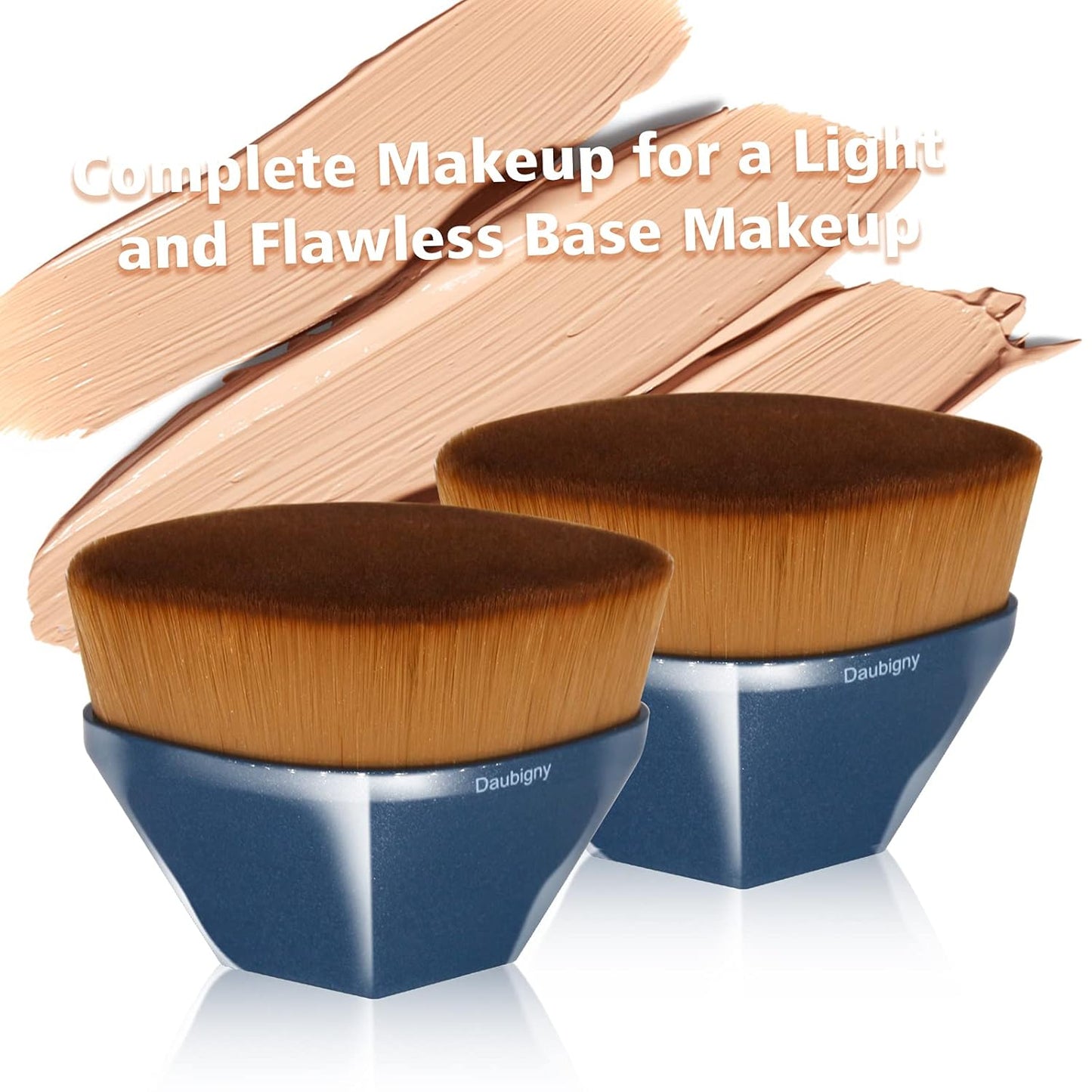 Daubigny Perfect Makeup Brush for Face Blush Foundation Brush for Blending Liquid, Cream or Flawless Powder Cosmetics with Protective Case (Blue)