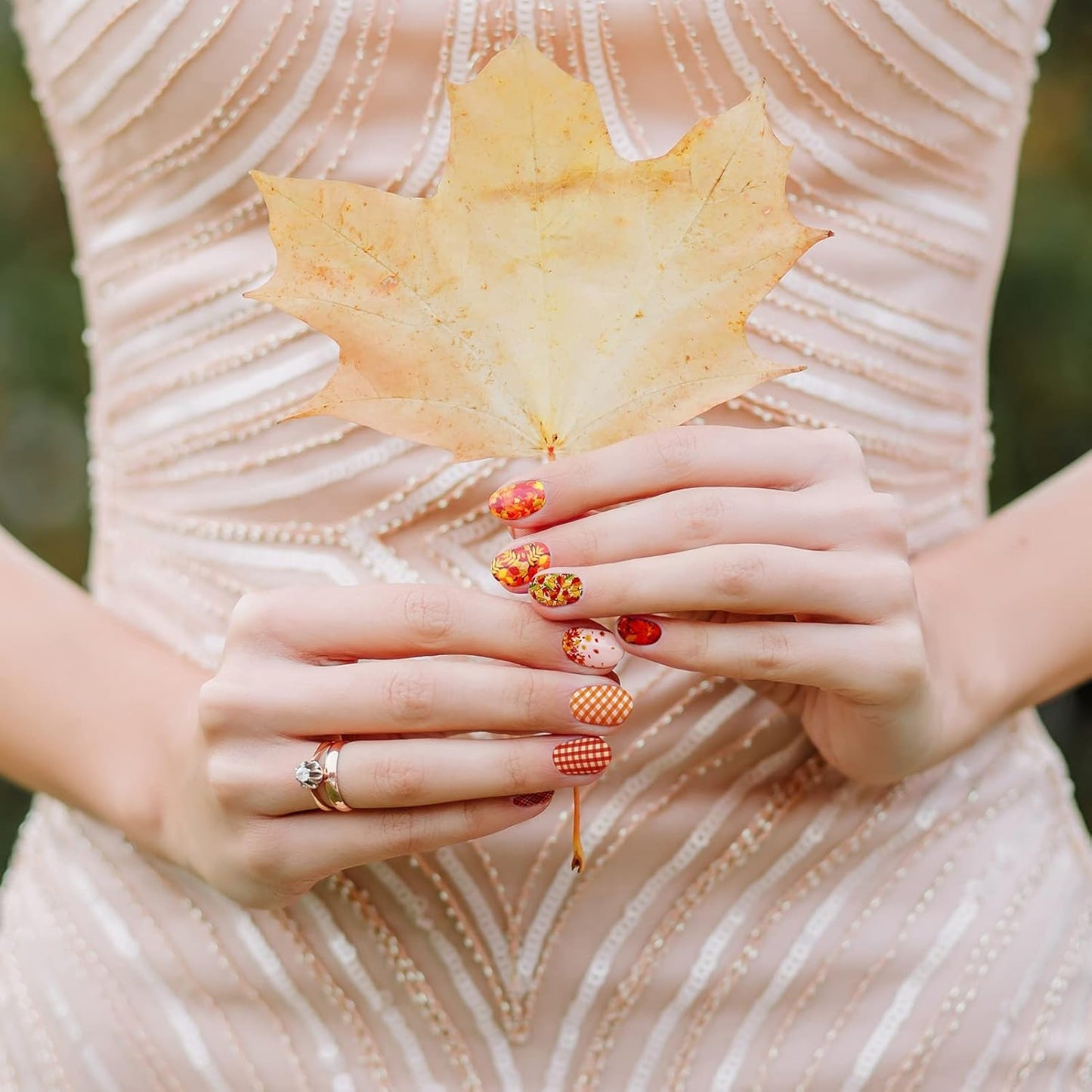 TailaiMei 12 Sheets Fall Nail Wraps Stickers Autumn Nail Polish Strips Self-Adhesive Full Wraps with 2 pcs Nail Files for Thanksgiving Day DIY Nail Decals (Leaves Style)