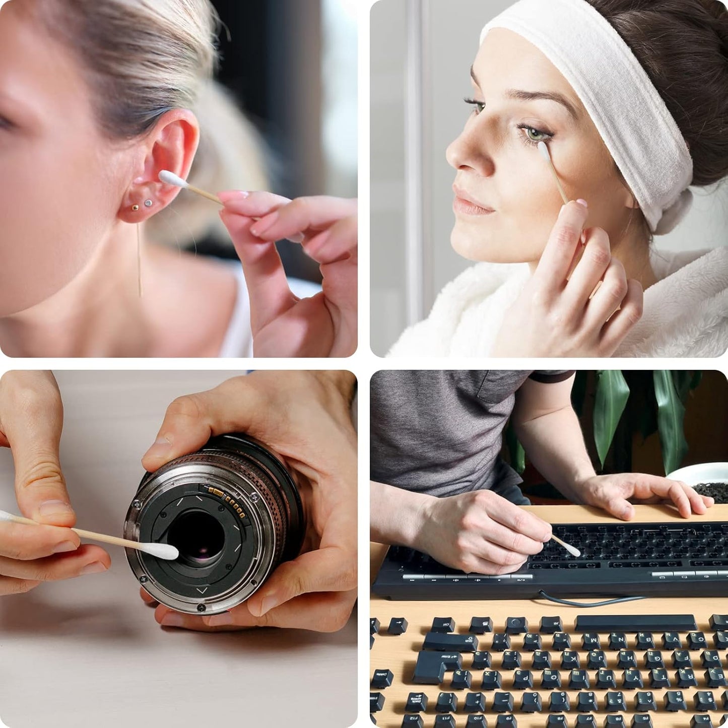 eyxformula 1000 Count Organic Cotton Swabs, Double Tips Biodegradable Cotton Buds with Sturdy Bamboo Sticks for Ear Cleaning, Makeup, Hygiene, Beauty, Pet Care, Arts & Crafts, Household Cleaning