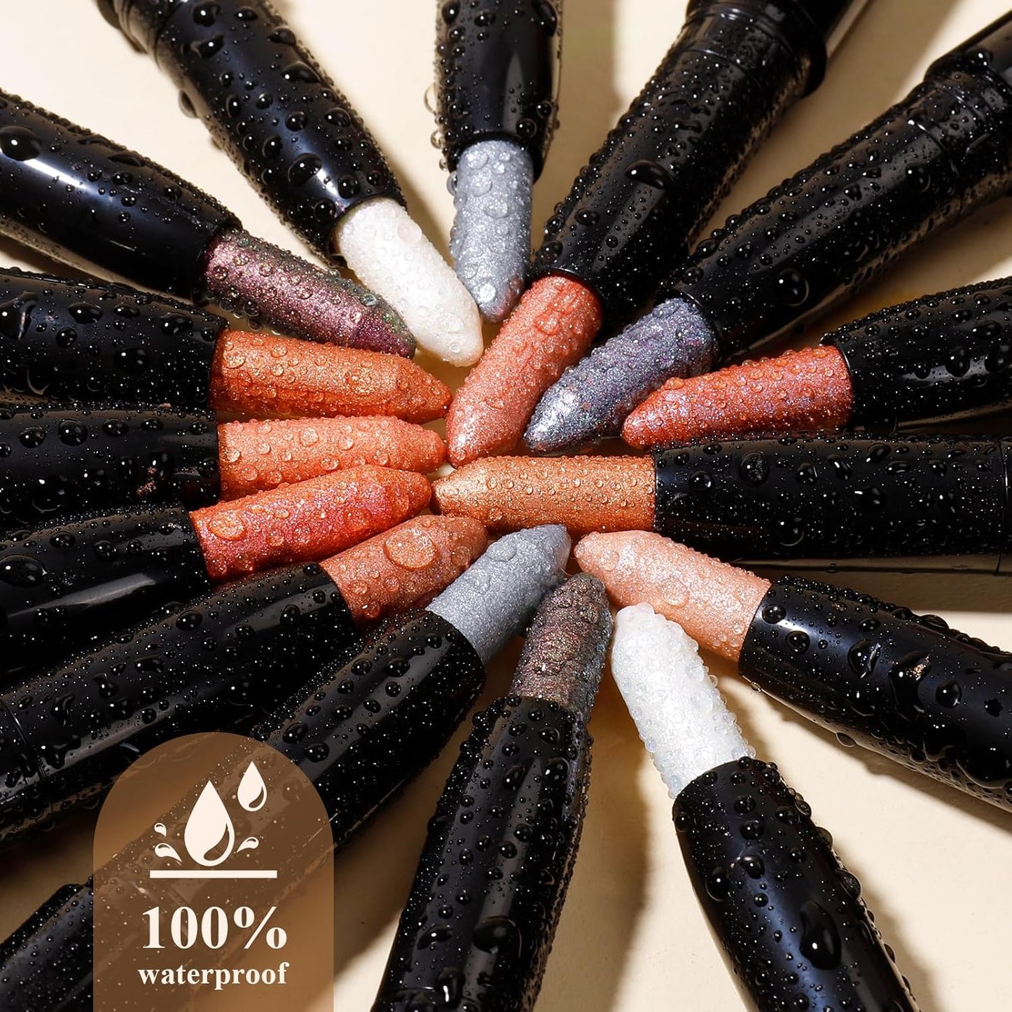 Longwear Cream Eye Shadow Sticks(16 Mocha Shimmer), Smudge-Proof, Waterproof Eyeshadow,Silky Formula Glitter With Makeup Brush,Brown Eyeshadow Stick