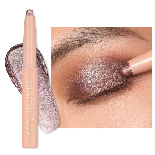 Oulac Waterproof Eye Shadow Stick Smooth and Long Lasting, Shimmering Glitter Finish, Blendable Eyes Makeup, Vegan & Cruelty-Free 3.8g, 17 Hollywood Dream