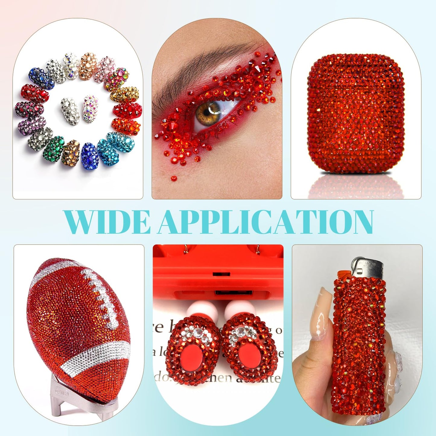 6100Pcs Resin Rhinestones for Crafting with 2Pcs 10ml B7000 Jewelry Glue, 1 Box Flatback Crystals Diamond (Red Zircon) for Bedazzling Crafts DIY Nail Art，Non Hotfix Gems for Clothing Shoes Tumblers