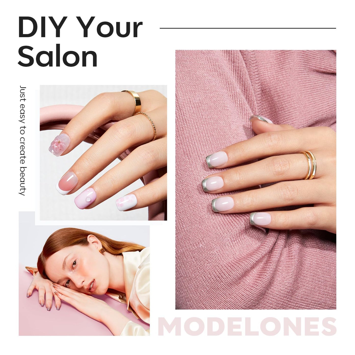 Modelones Extra Short Square Fake Nail Tips - 510Pcs Gel Tips Pre-shaped Half Matte Full Cover Clear Acrylic Gel Kit False Press on Nails for Extension DIY Salon 15Sizes