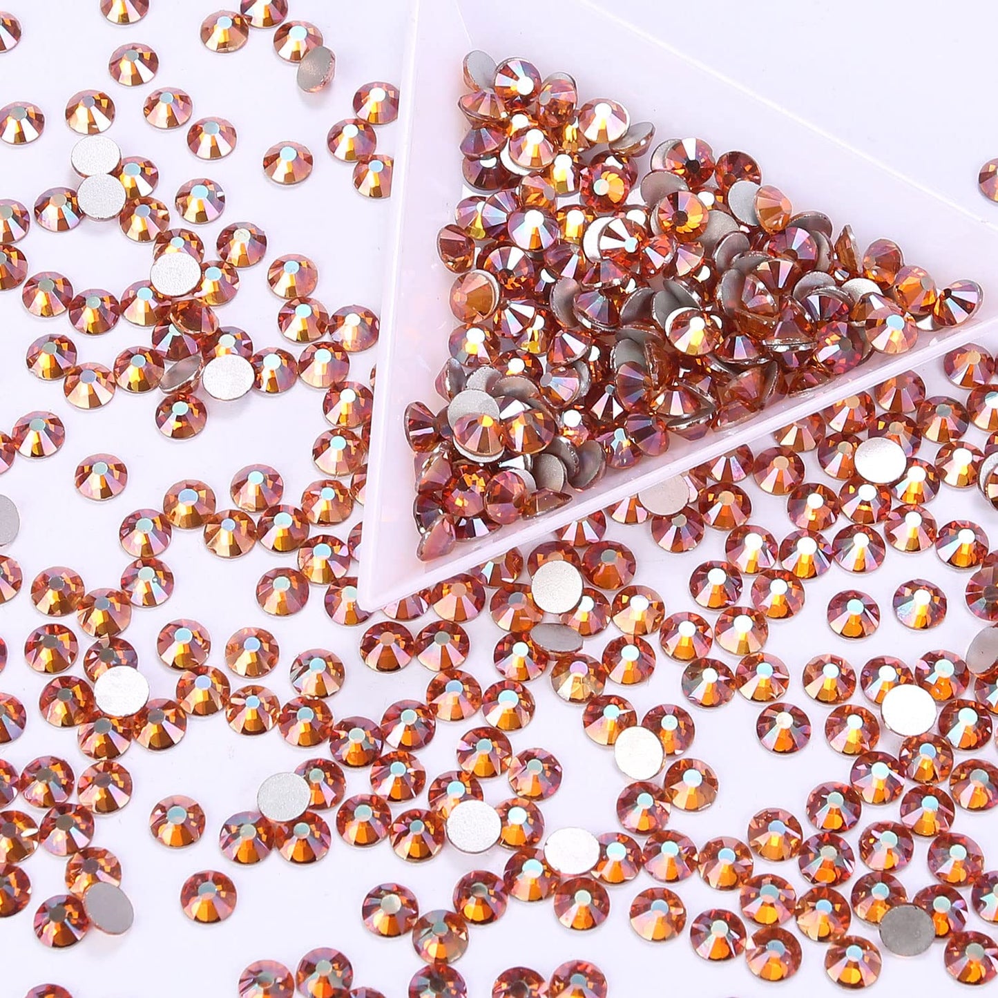 1440Pcs Amber Crystal Rhinestones,Glass Flatback Rhinestones Gemstones for Nail Face Makeup Art Crafts Clothes Decoration - (SS16, 4.0mm,Amber)