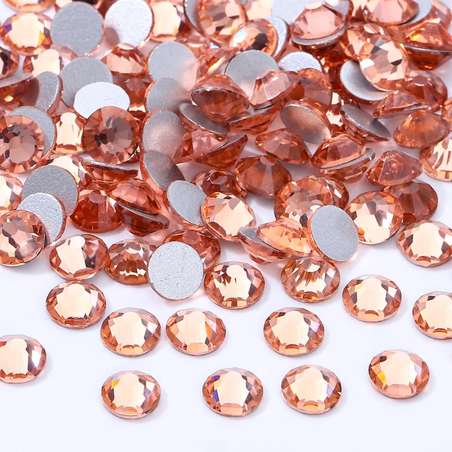 Champagne Flatback Rhinestones, Glass Rhinestones for Nail Art and Craft, Glue Fix, Loose Crystal Gemstones(Champagne, SS30, 576pcs, 6.4-6.6mm)