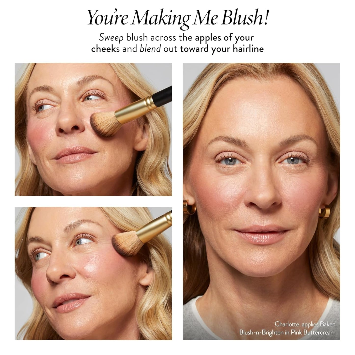 LAURA GELLER NEW YORK Baked Blush-n-Brighten Marbleized Blush + Angled Brush (10 Rose All Day, 47mm)