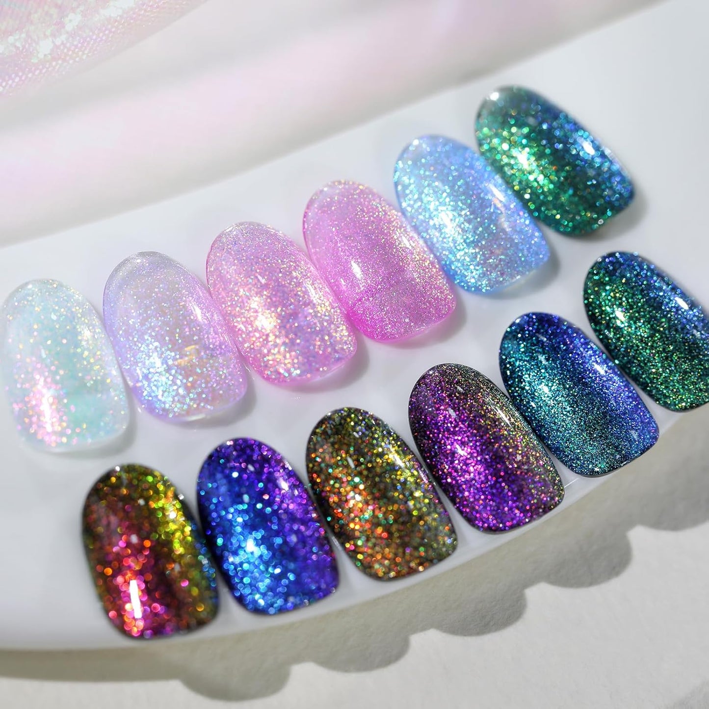 Born Pretty Pearl Gel Nail Polish, Shell Glimmer Shimmer Mermaid Glitter Chameleon Gel Polish Transparent Pearlescent Gel Polish Nail Art Manicure Varnish 6 Colors 7ml Collection Gifts