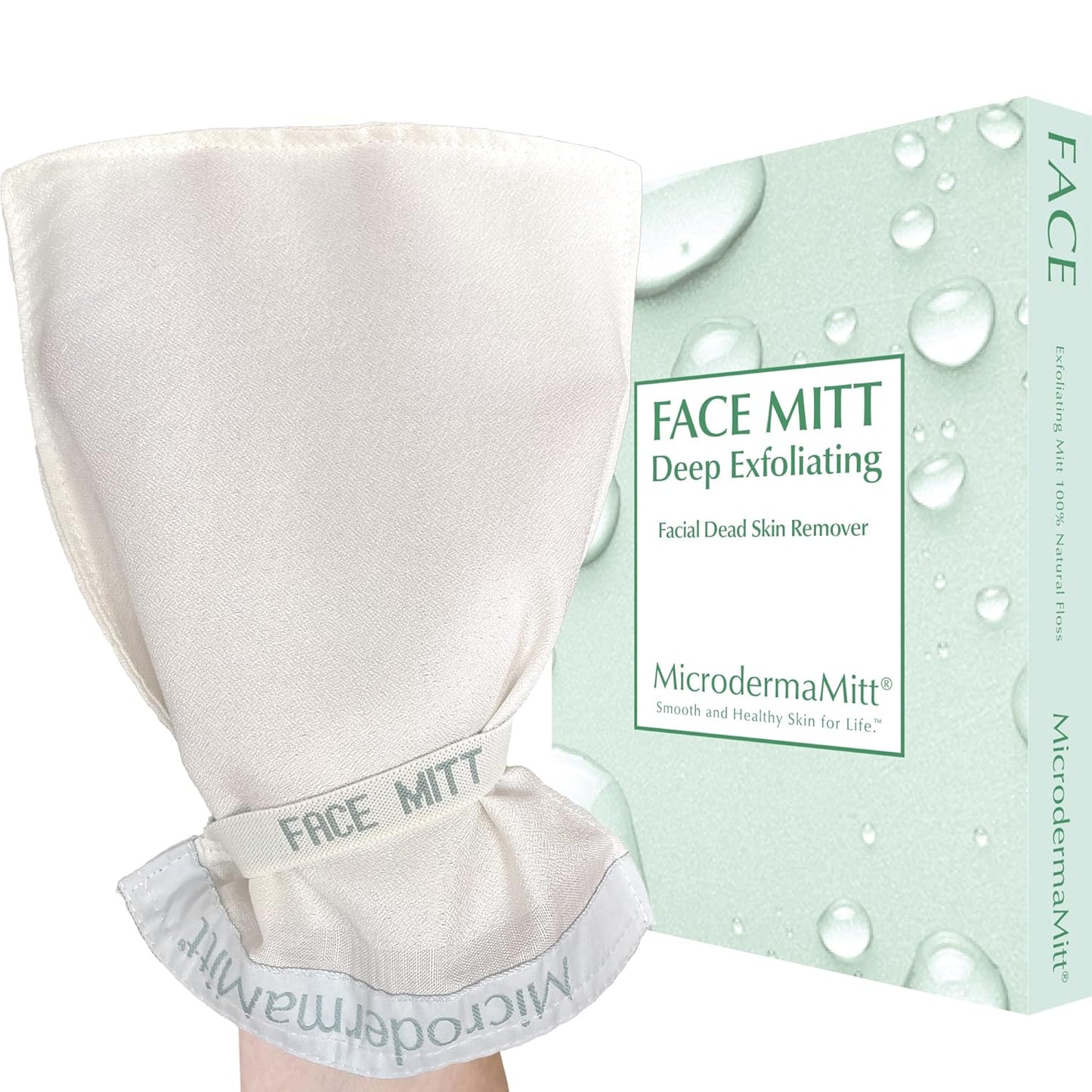 MicrodermaMitt Deep Exfoliating Mitt Scrub for Face, Lips & Neck - Dead Skin & Blackheads Remover - Gentle Facial Scrubber - Exfoliator Glove for Shower - Women Skin Care
