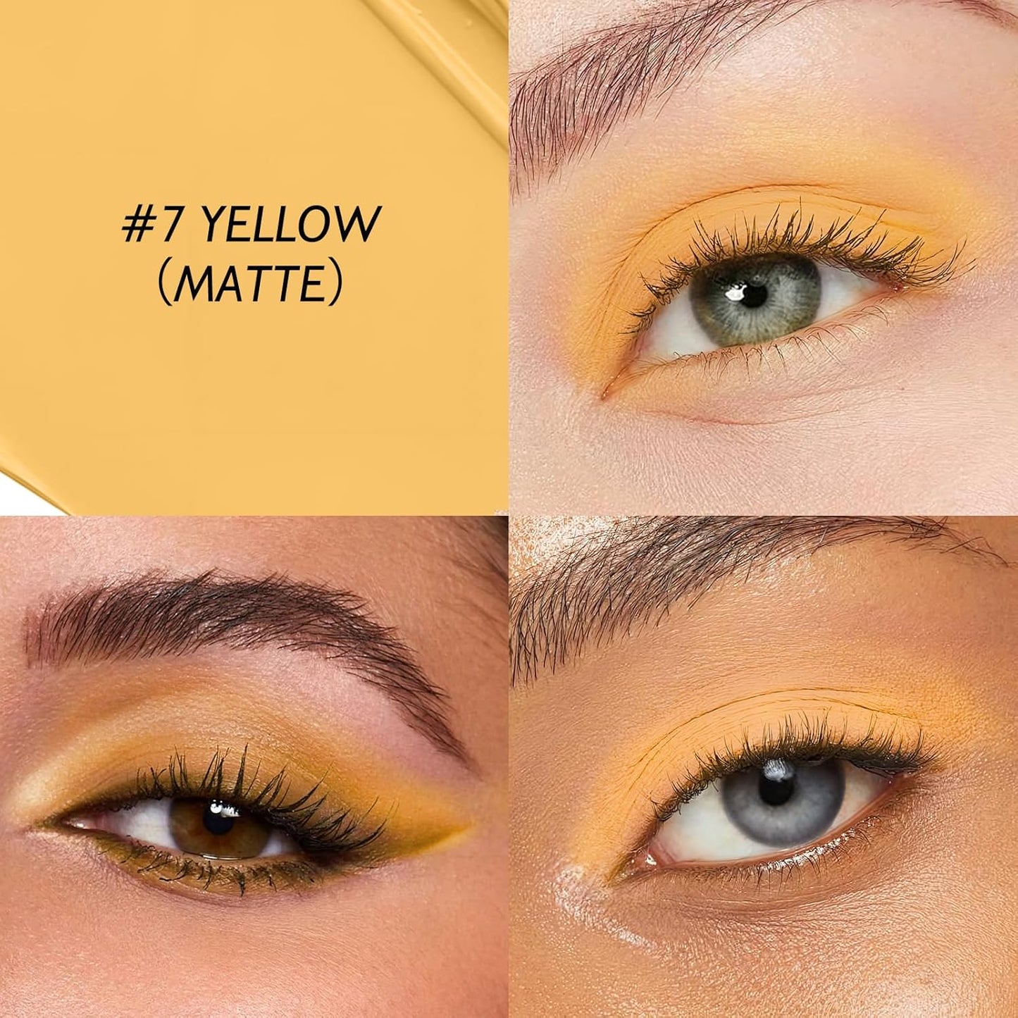 Eyeshadow Stick Matte Eye Shadow Pencil Cream to Powder Eye Brightener Crayon Long-Lasting Crease-Proof Neutral Eyeshadow Buildable Blendable High Pigmented Eye Liner Makeup for Women, 7 YELLOW