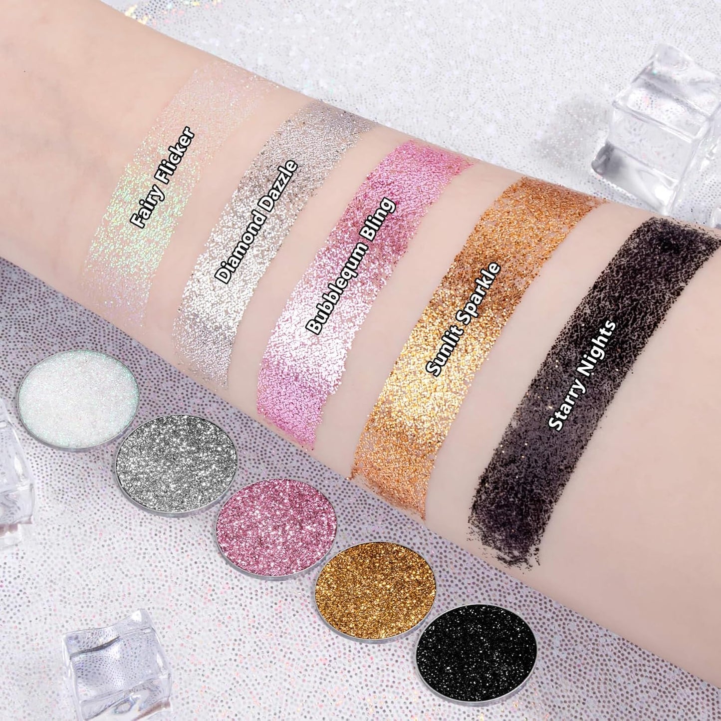 Chunky Glitter – Pink Pressed Glitter for Eyes, Lips, Face & Body – Long-Lasting Sparkle for Festival, Party, Cosplay, Makeup Looks – Layer as Eyeshadow Topper（Bubblegum Bling）