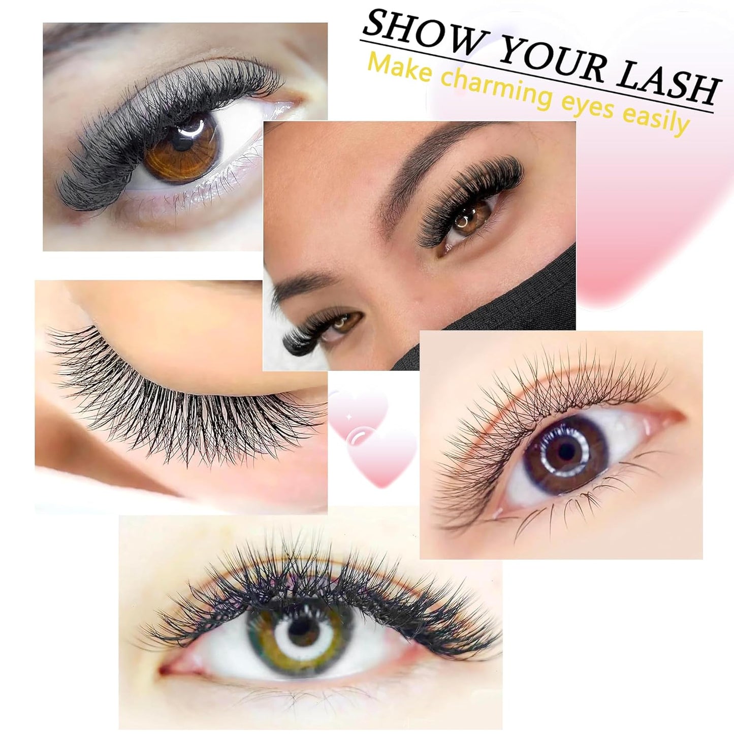 W Lash Extensions Supplies 6D Eyelash Extensions W Shape 0.07mm Thickness C Curl 15mm Premade Fans Easy Fan Lashes Volume Matte Black 12 Rows Crisscross Eye Lashes(W-6D-0.07-C,15mm)