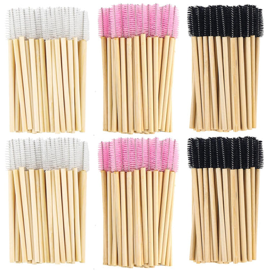 300PCS Disposable Mascara Wands Spoolie Brush Crystal Eyebrow Brushes Eyelash Extension Applicator Makeup Kits Bamboo Mascara Brush