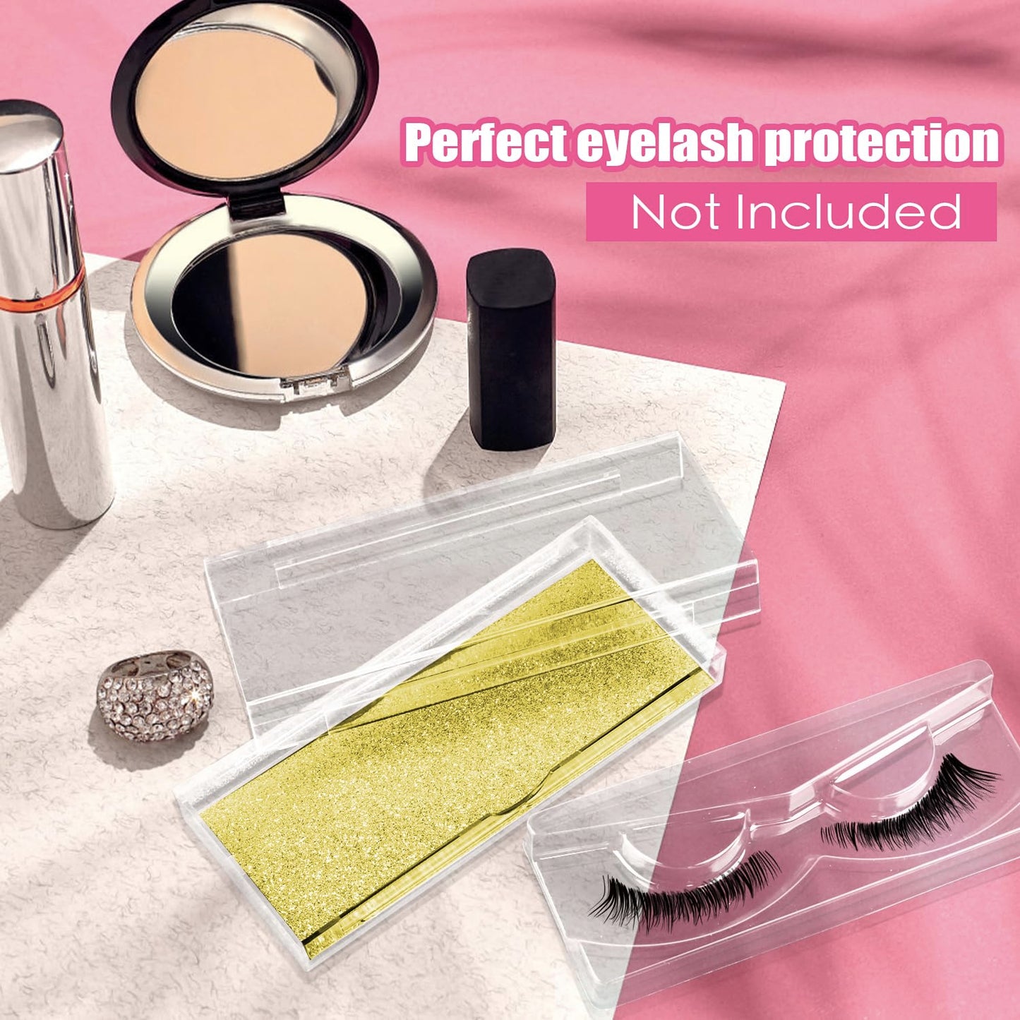 Rocutus Empty Lash Boxes for False Eyelashes - 30 Pack Lash Cases, Customizable Eyelash Packaging, Bulk Lash Storage Containers, Lash Box Packaging, Premium Display & Protection (Yellow)