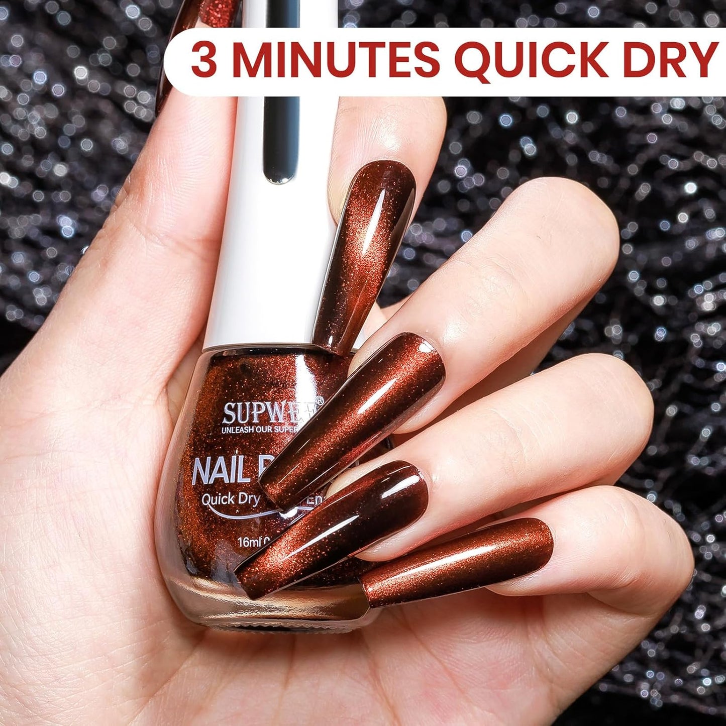 Cateye Magnetic Nail Polish Non Gel, Quick Dry Nail Polish Air Drying Fast Lacquer Manicure Gift For Women Girls 16ml