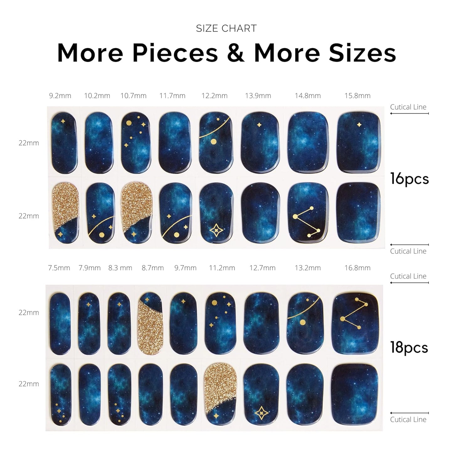 NAILOG Semi Cured Gel Nail Strips 34 pcs| Buy 2 Get 1 UV Lamp | Long Lasting Nail Polish Sticker Wraps with Glossy Gel Finish, Zodiac