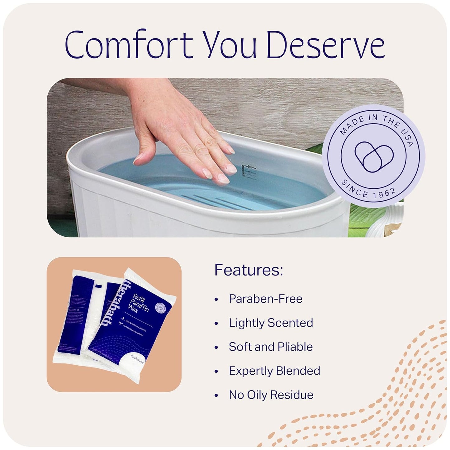Therabath Paraffin Wax Refill - Thermotherapy - Use to Relieve Arthritis Discomfort, Stiff Muscles, & Dry Skin - For Hands, Feet, Body - Deeply Hydrates & Protects - Made in USA, 6 lb. Vanilla Cupcake