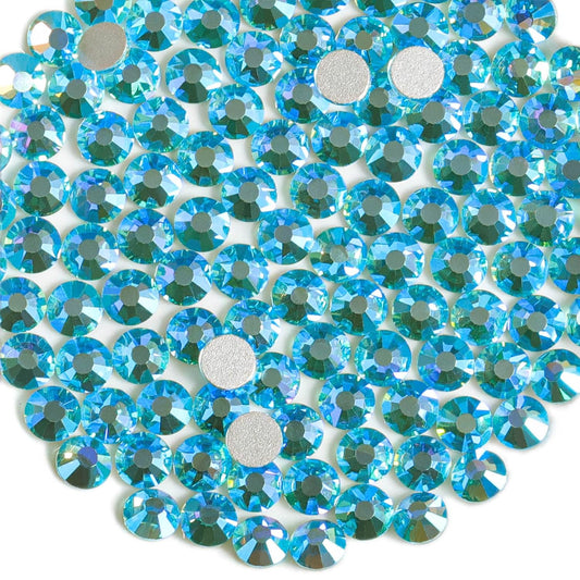 Beadsland 1440 Pieces Flat Back Crystal Rhinestones Round Gems,Aquamarine AB,SS20,4.6-4.8mm