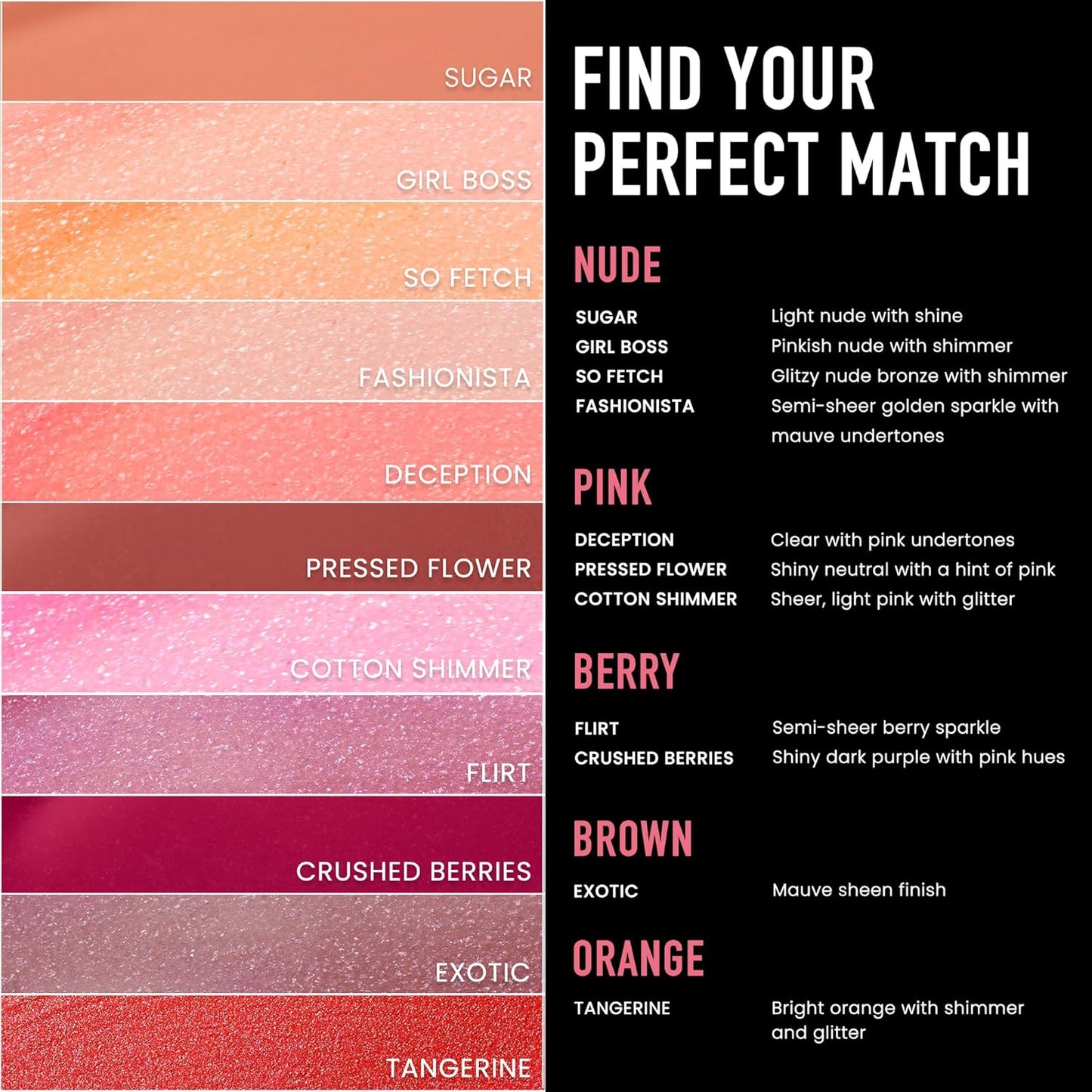 Frankie Rose Cosmetics Lip Gloss | Non-Sticky Formula, Long Lasting Gloss Shimmer, Bold Pigment & Hydrating Gloss of Lips, Pressed Flower Glossy Lip Gloss, 20g