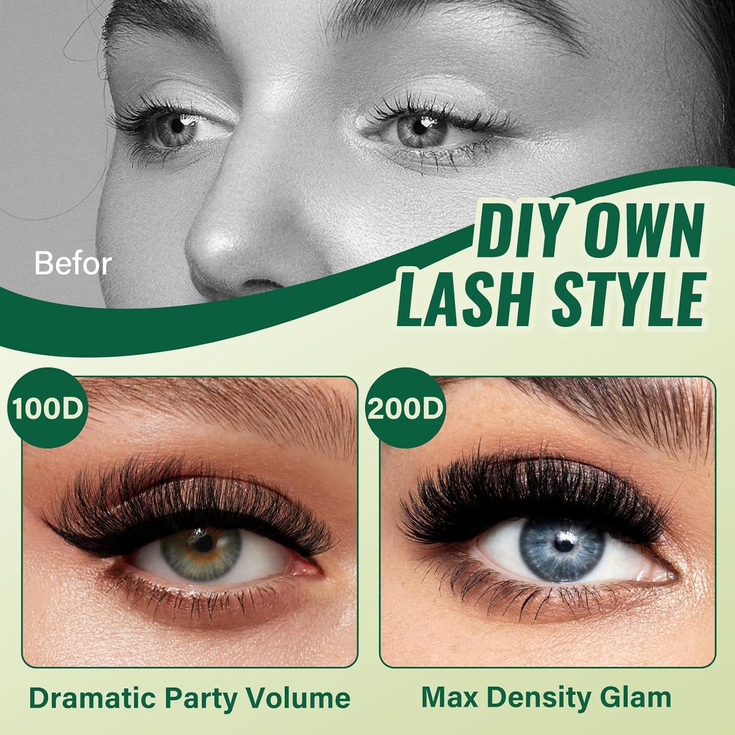 Clusters 3D Effect 231pcs Eyelash Clusters 100D200D 10-18mm D Curl Wispy Lashes Individual Cluster Lashes Natural Volume Soft DIY Lash Extensions (3D-100D200D-D-10-18MIX)