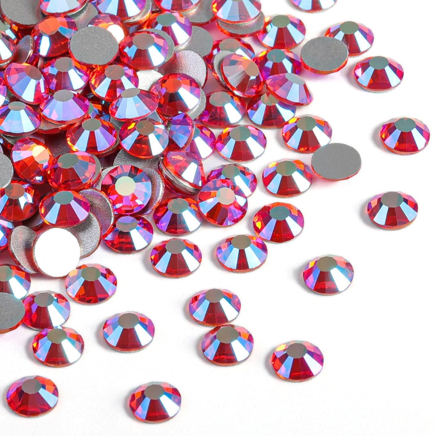 Beadsland 1440 Pieces Flat Back Crystal Rhinestones Round Gems,Hyacinth AB,SS3,1.2-1.4mm