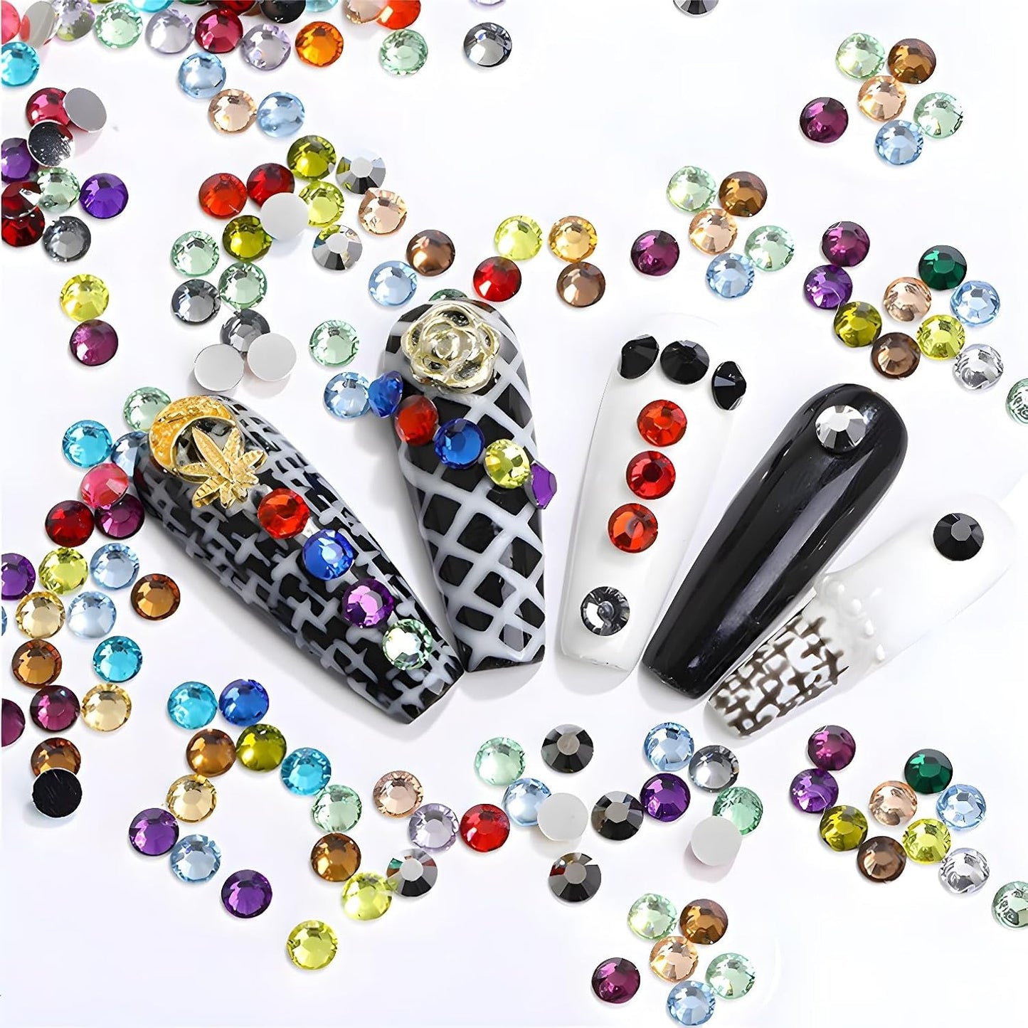 Flatback Rhinestones Round Gems for Nails Art and Crafts 4000Pcs SS6 2mm Glitter Crystals Stone DIY Bags Clothes Shoes (Golden Yellow)