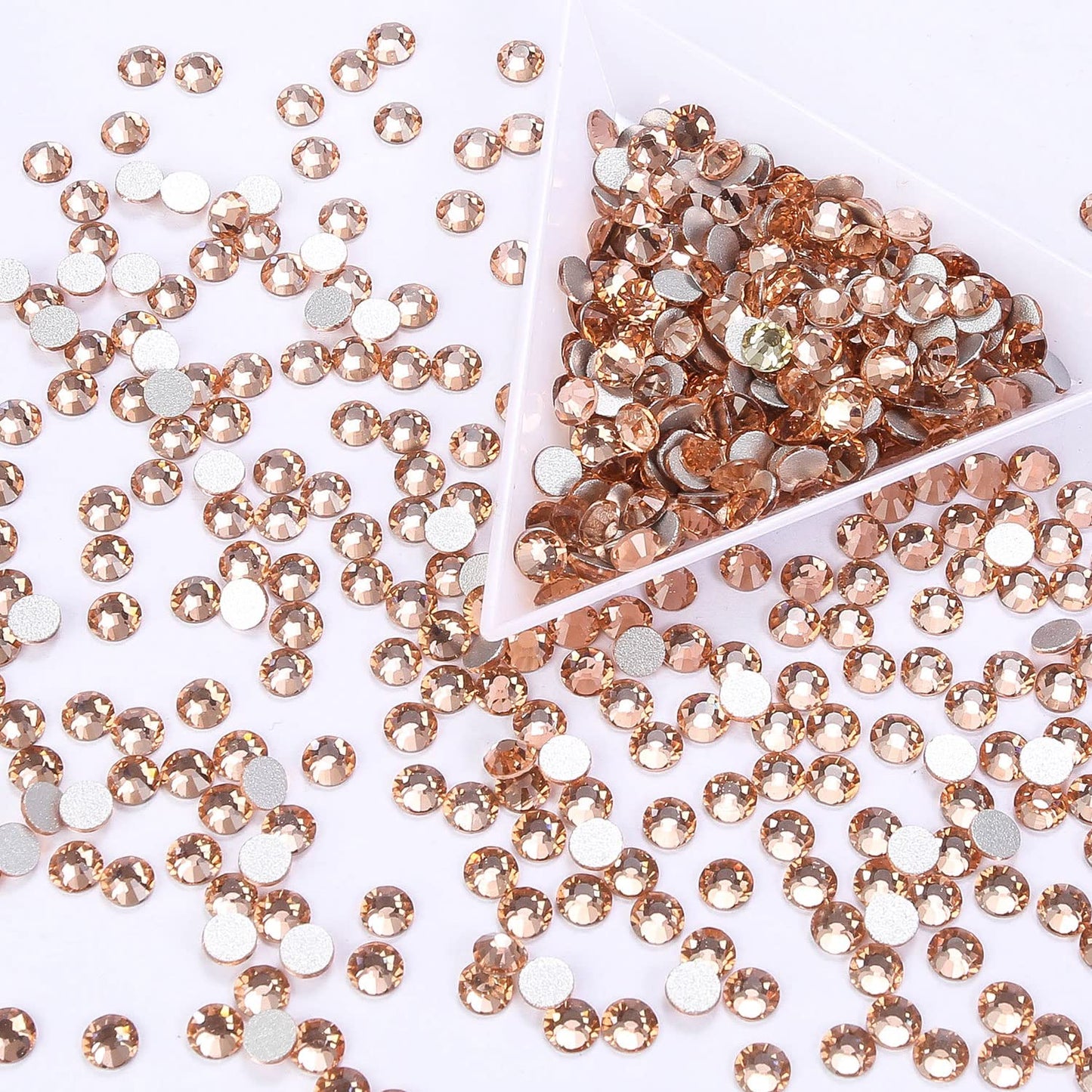 1440Pcs Champagne Crystal Rhinestones,Glass Flatback Rhinestones Small Gemstones for Nail Face Makeup Art Crafts Clothes Decoration -(SS8,2.4mm,Champagne)