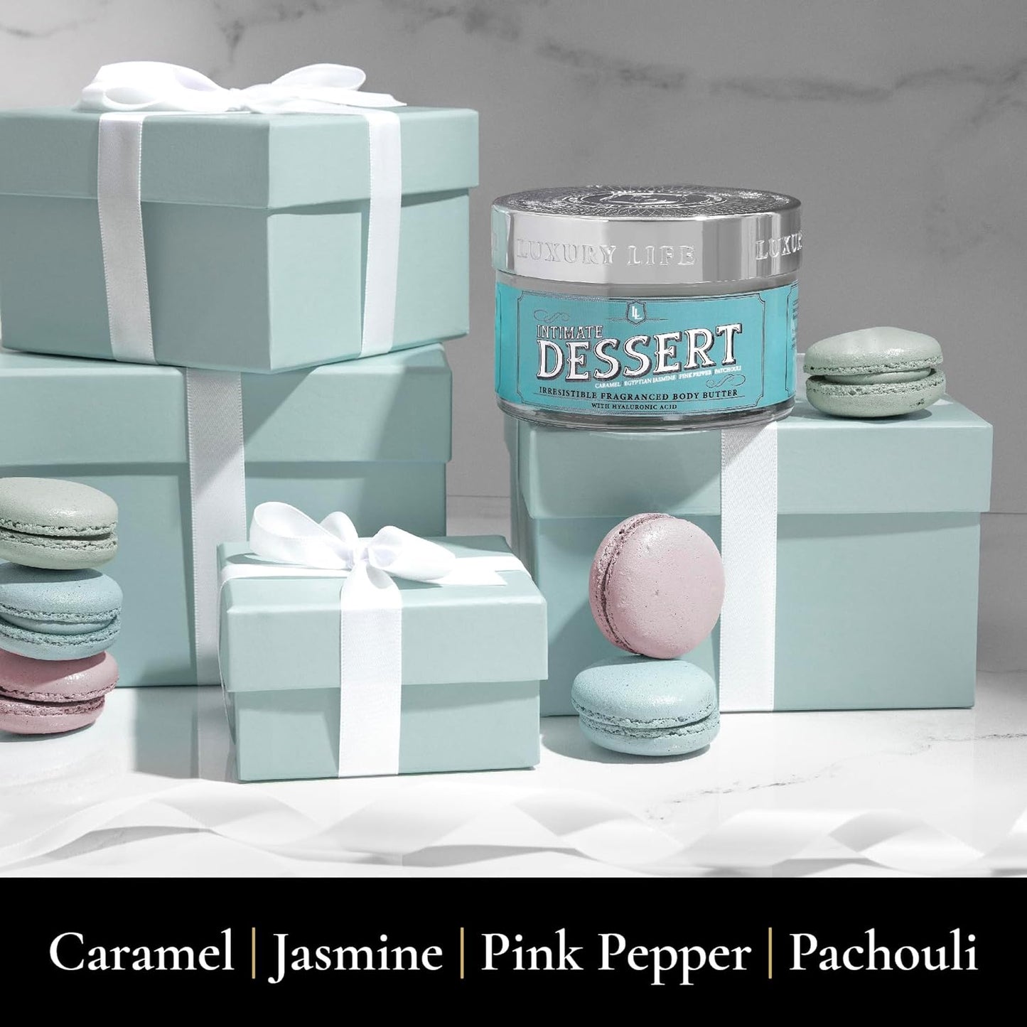 LUXURY LIFE BUTTER - Irresistibly Scented Body Butter with Hyaluronic Acid for Ultimate Moisture. Luxurious Natural Fragrance. Hydrates for a Non-Greasy Glamorous Glow, Intimate Dessert, 5 oz.