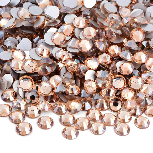 Flatback Rhinestones Round Gems for Nails Art and Crafts 2000Pcs SS16 4mm Glitter Crystals Stone DIY Bags Clothes Shoes (Champagne)