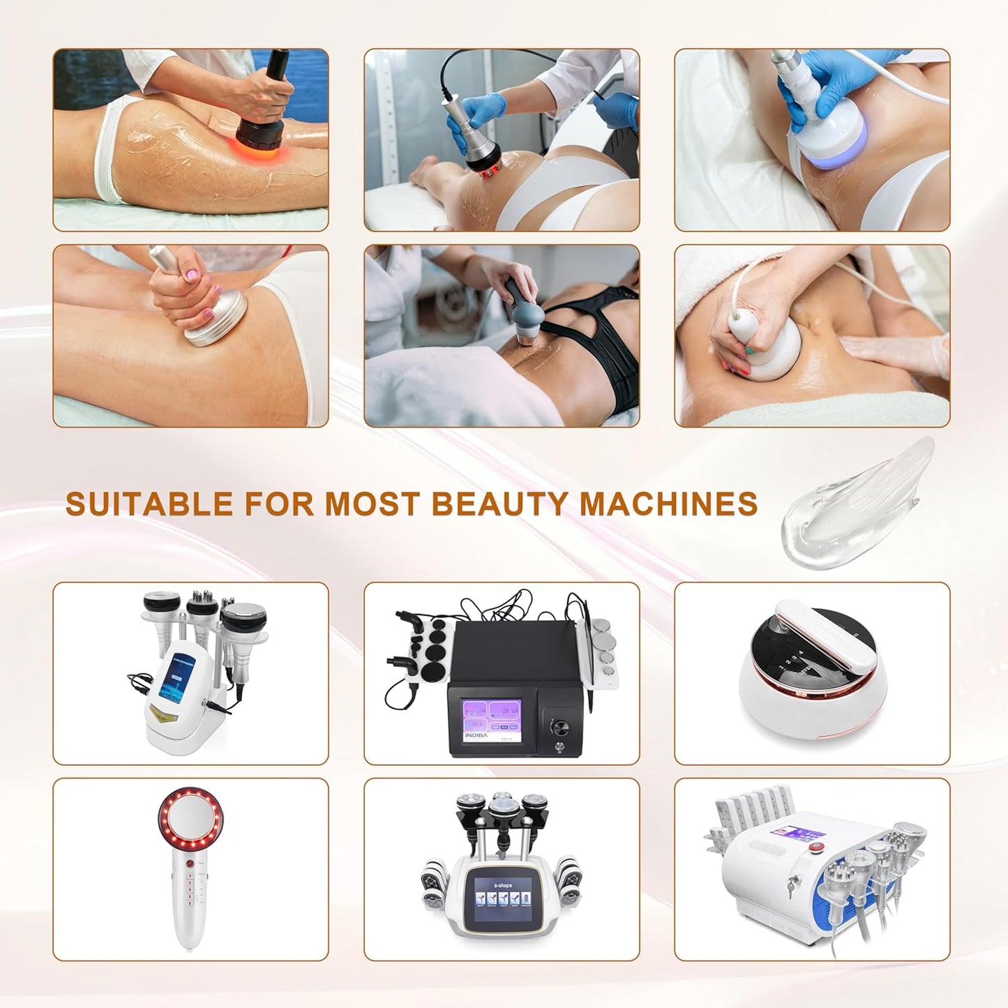 Elitzia 2 Pcs Gel for Body Facial Care Beauty Machine ETCOM01 300g/pcs (Fibro Compactness Gel)