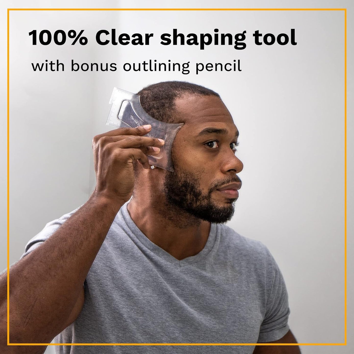 The Cut Buddy Original Shaping Tool, Clear Beard and Hairline Template with Bonus Tracer Pencil, As Seen on Shark Tank