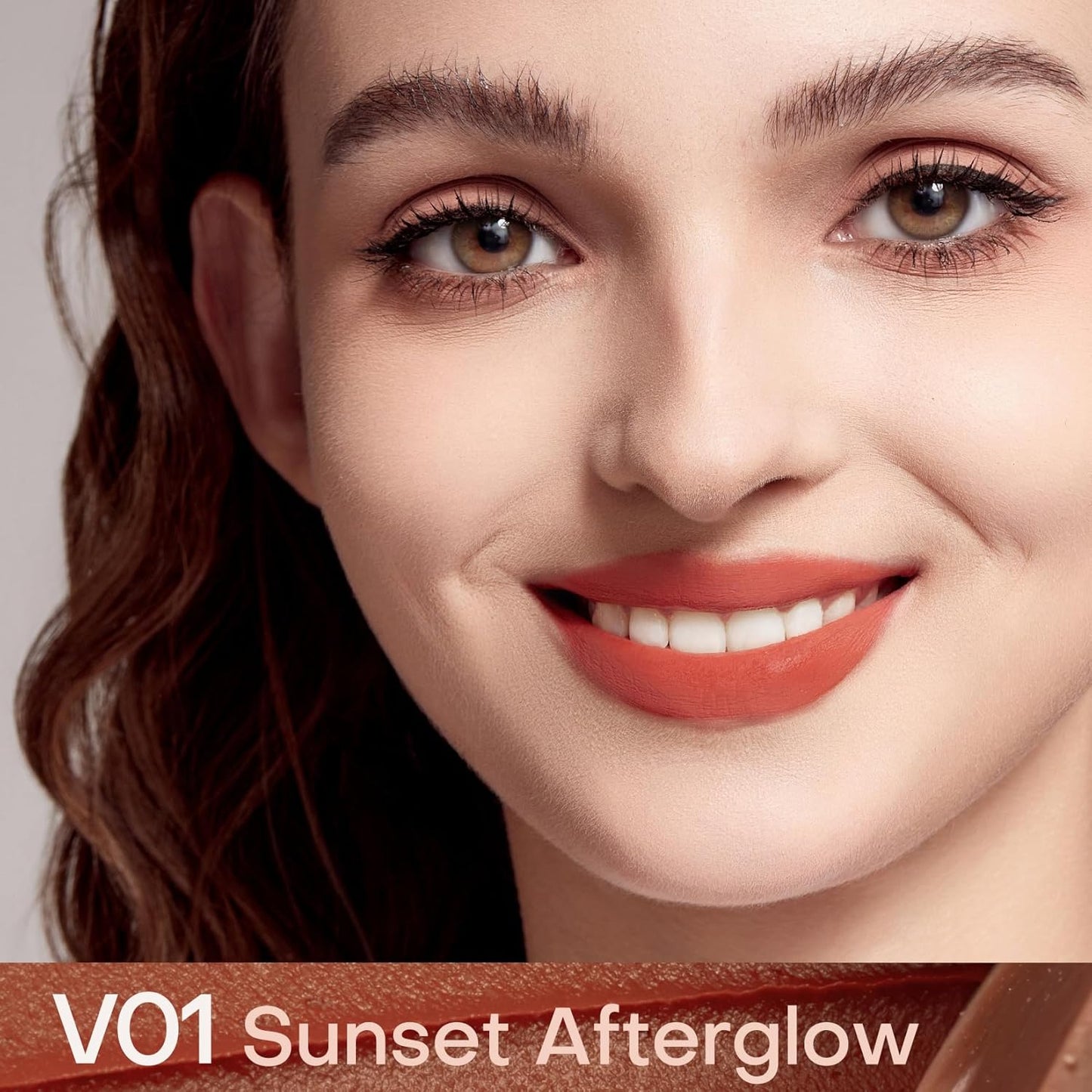 Mistine Makeup Velvet Lip Gloss Matte Lip Cream Liquid Lipstick Softening with Hyaluronic Acid Lip Tint, Non-Sticky Lightweight Lip Color V01 Sunset Afterglow 0.1 fl oz