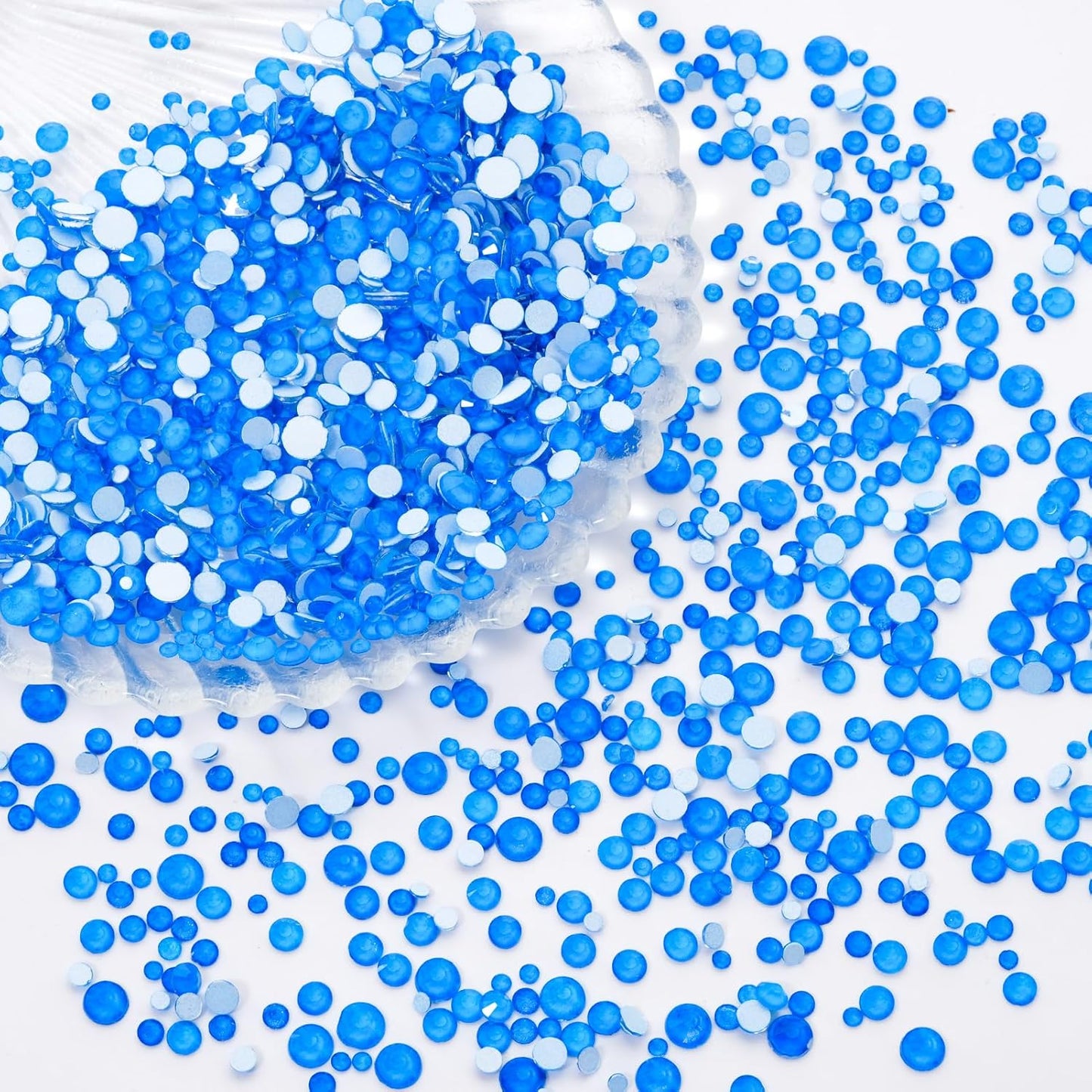 Neon Blue Flatback Rhinestones, Glass Rhinestones for Nail Art and Craft, Glue Fix, Loose Crystal Gemstones(Neon Blue, SS6, 1440pcs, 1.9-2.0mm)