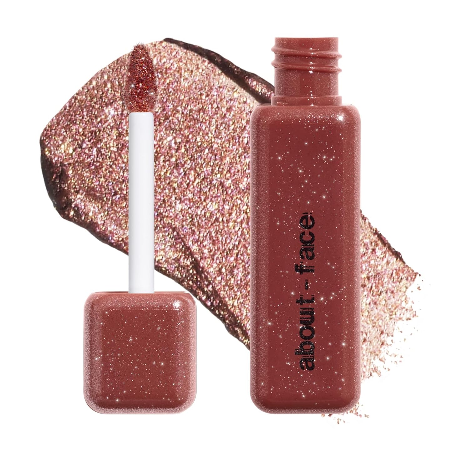 aboutface Fractal Glitter Eye Paint Digital Demise – Smudge-Proof, Long-Lasting Liquid Eyeshadow – Intense Sparkle with Mousse Texture – Vegan, Cruelty-Free – 0.13oz (Cinnamon)