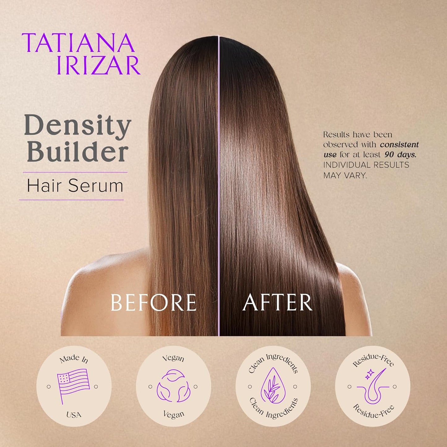 Hair Thickening Serum - Hair Density Serum Builder for Women Made in USA 30ml - Clinically Proven Scalp Treatment Non-Greasy - Natural Biotin, Argan & Pea Peptides - For Thinning, Fine or Damaged Hair