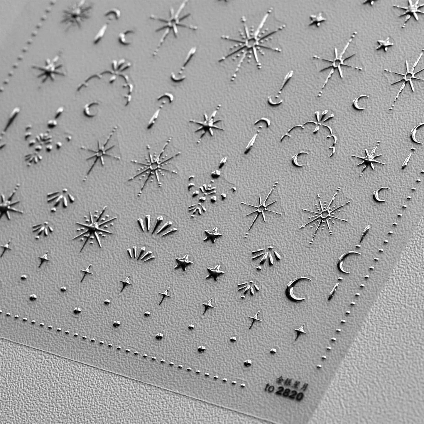 Moon Star 3D Silver Nail Stickers - Luxury Nail Art Design for Women & Girls - DIY Manicure Decoration
