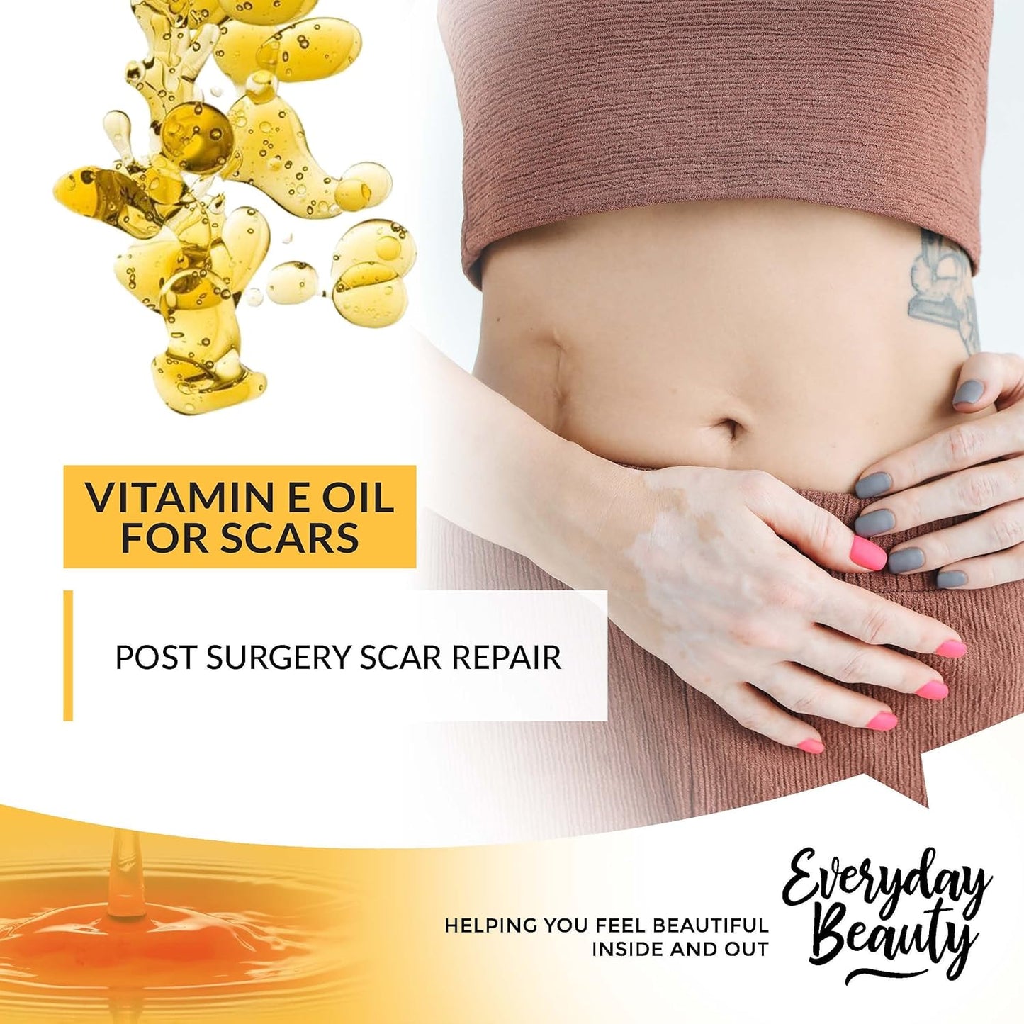 Organic Vitamin E Oil for Scars - All Natural & Vegan Skin Moisturizer 4oz - Light and Unscented Great for Scars After Surgery - Reduce Wrinkles, Anti Aging, Lighten Dark Spots - Face, Skin & All Over