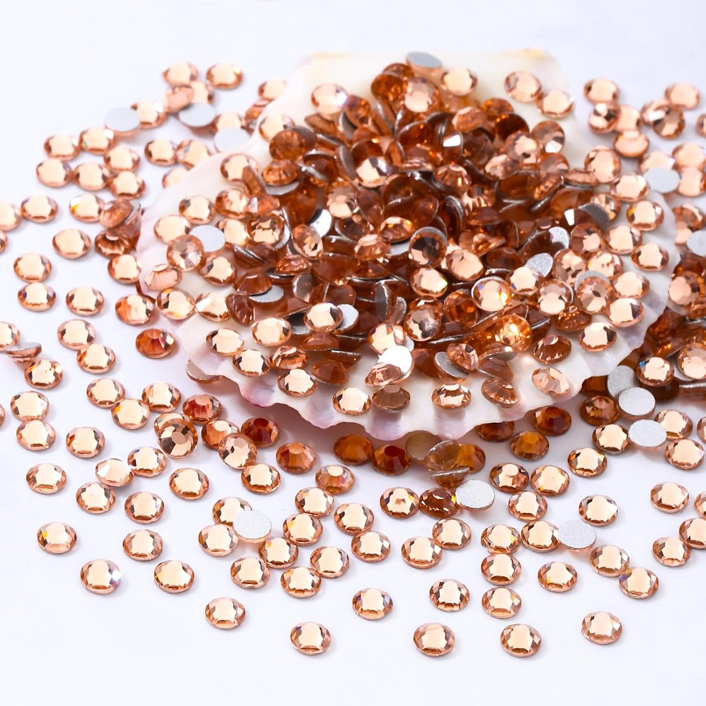 Champagne Flatback Rhinestones, Glass Rhinestones for Nail Art and Craft, Glue Fix, Loose Crystal Gemstones(Champagne, SS6, 1440pcs, 1.9-2.0mm)