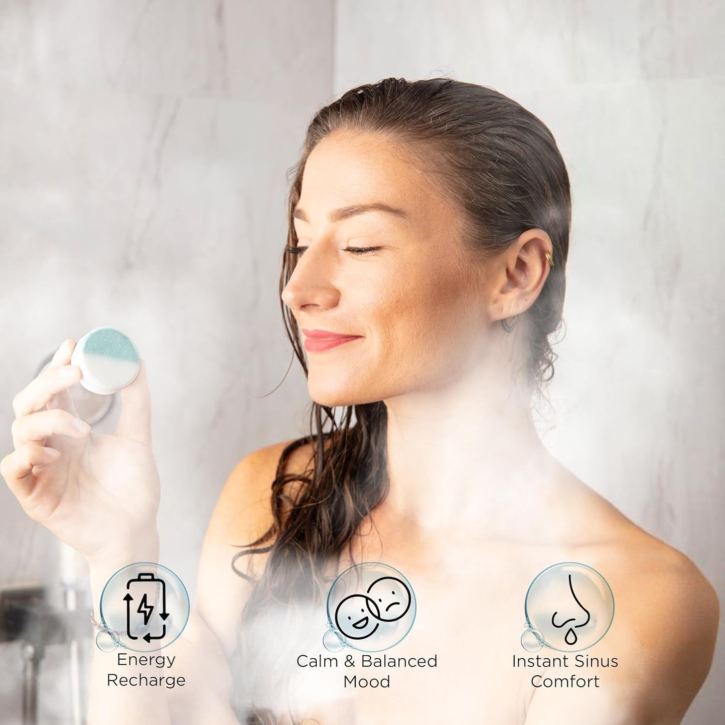 EvolutionUSA Inspire Breathe Shower Steamers, 15 Mint & Eucalyptus Shower Steamers for Women & Men, Refreshing Vapor Shower Tablets, Self Care Shower Bombs, Gift for Mother's Day, Easter, Birthday