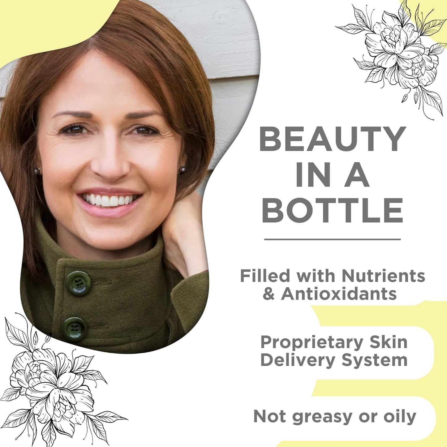 Skin Nation Renew Face Cream, Hydrating Moisturizer with Peptides, Hyaluronic Acid & Green Tea, Lightweight Plant-Based Cream for Smooth, Radiant Skin, 1.69 fl oz