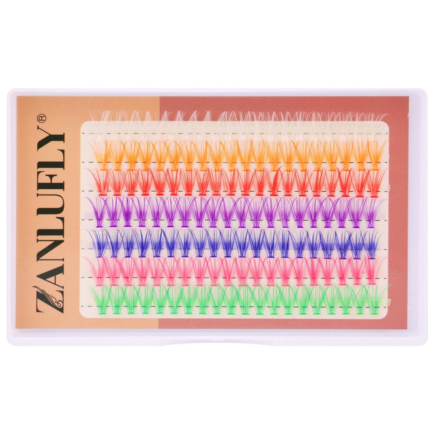 Colored Lashes Cluster Eyelashes Individual DIY Lashes Extensions 7 Colors Eye Lashes Extensions 140 PCS Clusters False Lashes DIY at Home Set Pack（14MM）