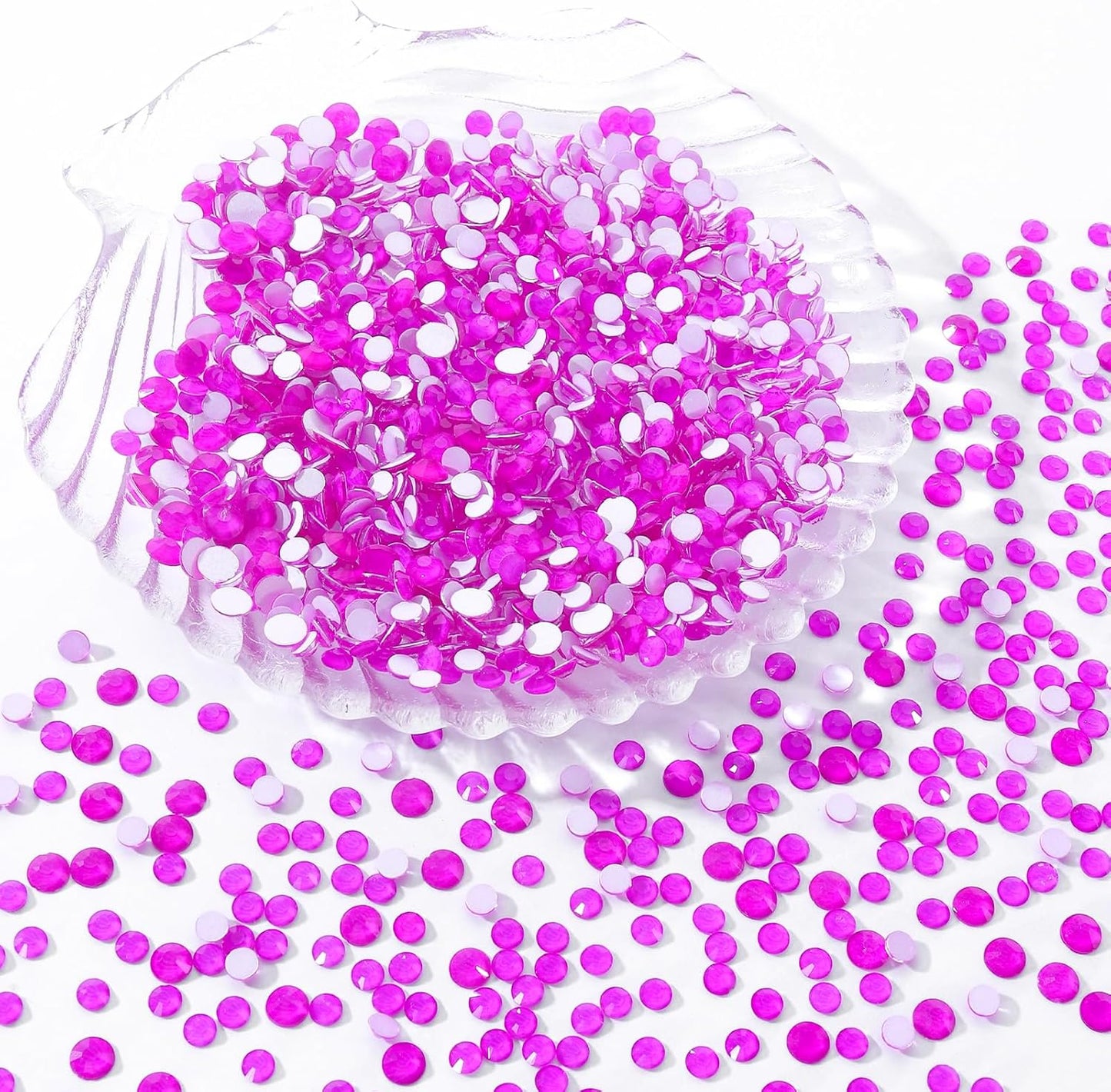 Neon Purple Flatback Rhinestones, Glass Rhinestones for Nail Art and Craft, Glue Fix, Loose Crystal Gemstones(Neon Purple, SS8, 1440pcs, 2.3-2.5mm)