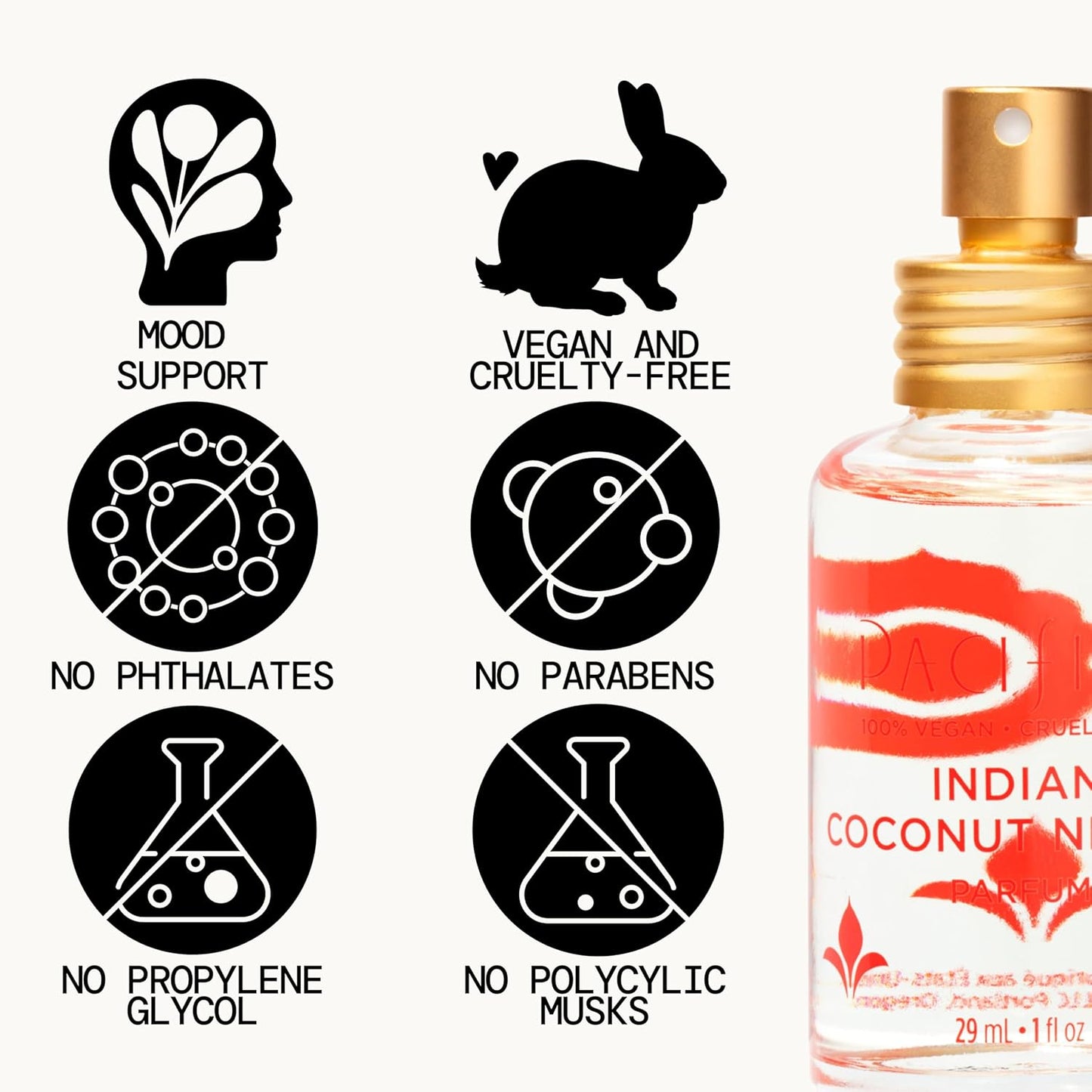 Pacifica Indian Coconut Nectar Perfume Spray – Tropical Vanilla & Coconut Fragrance, Layerable Beachy Perfume for Women, Clean, Non-Toxic, Vegan & Cruelty-Free Formula, All-Day Long Lasting