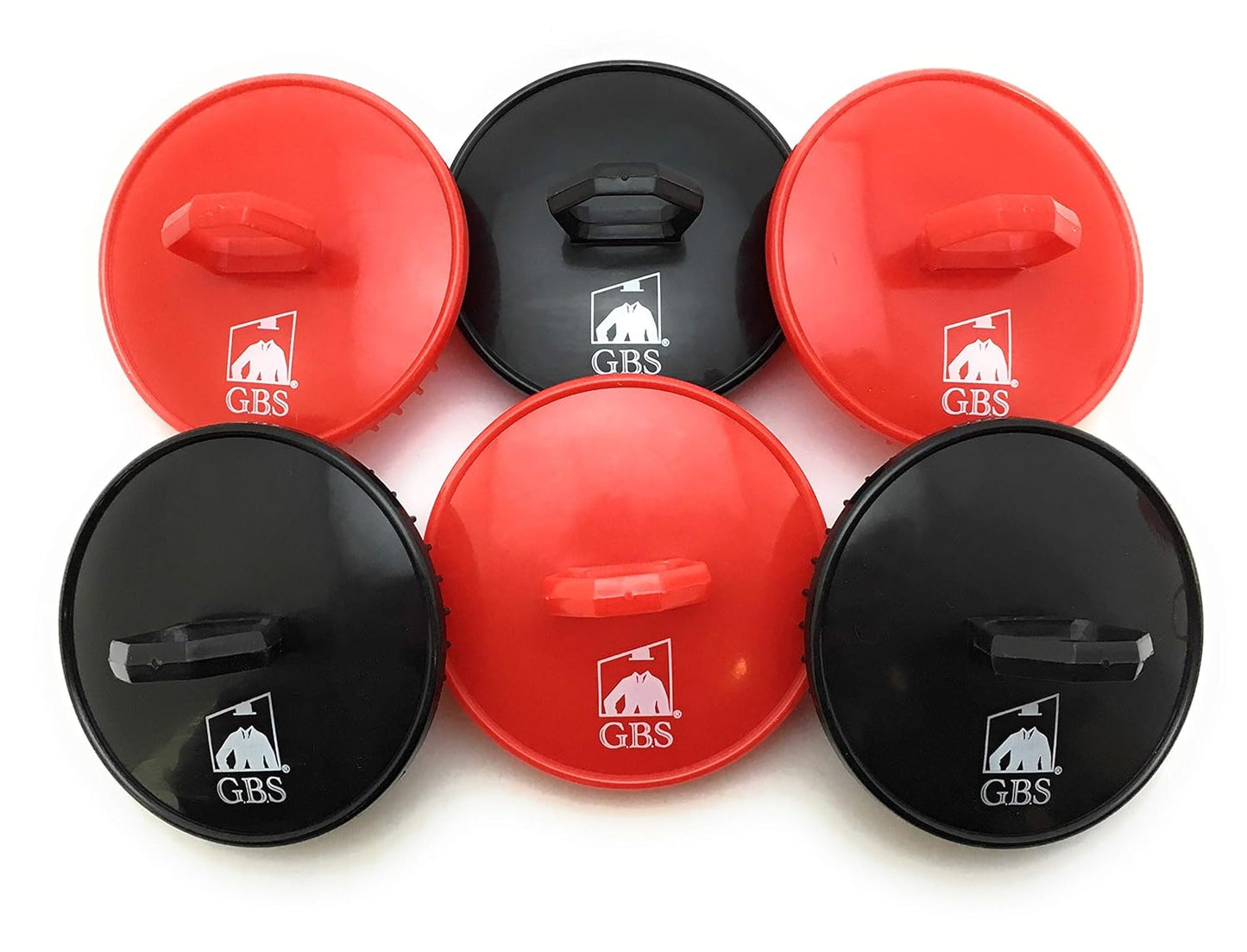 G.B.S Stylish Easy to Hold Hair Scalp Shampoo Brush #100 Scrubber Helps to Remove Dandruff, Promotes Hair Growth Head Massager Brush for Home, Office, Travel, Gym Pack of 6 (3 Black, 3 Red)